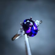 Simple style Japanese and Korean light version 925 silver amethyst ring wholesale factory to receive various orders