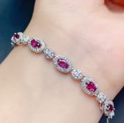 Simple magnesium aluminum garnet bracelet 925 silver inlaid magnesium aluminum bracelet ladies Bracelet a generation of hair