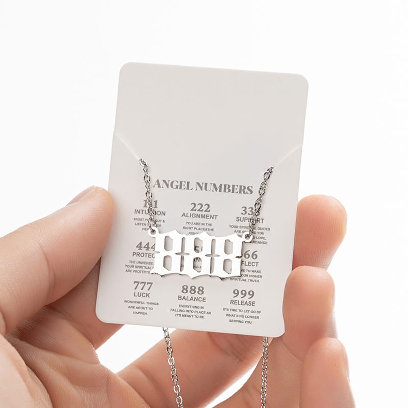 2024 Women's New Arrival Angel Lucky Numbers Pendant Necklace Fashion 000-999 Stainless Steel Vintage Necklace