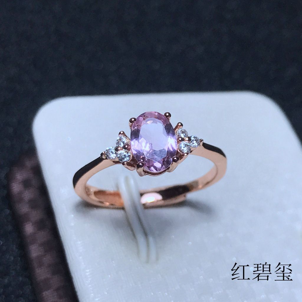 1 karat tourmaline ring wholesale 925 silver inlaid live Crystal Good