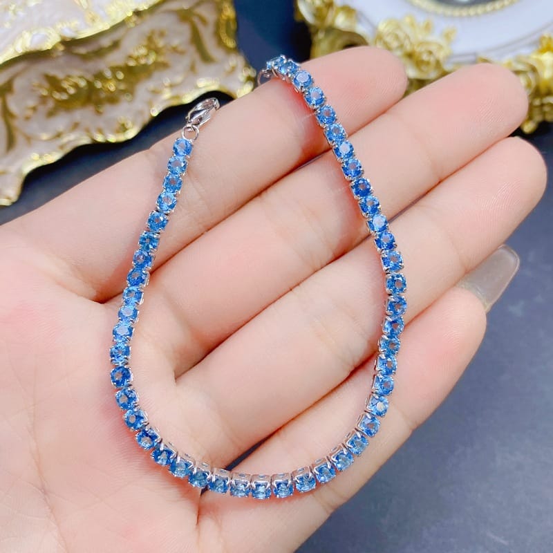 New arrival natural Topaz bracelet 925 silver inlaid gift wholesale main stone 3 Jewelry Wholesale