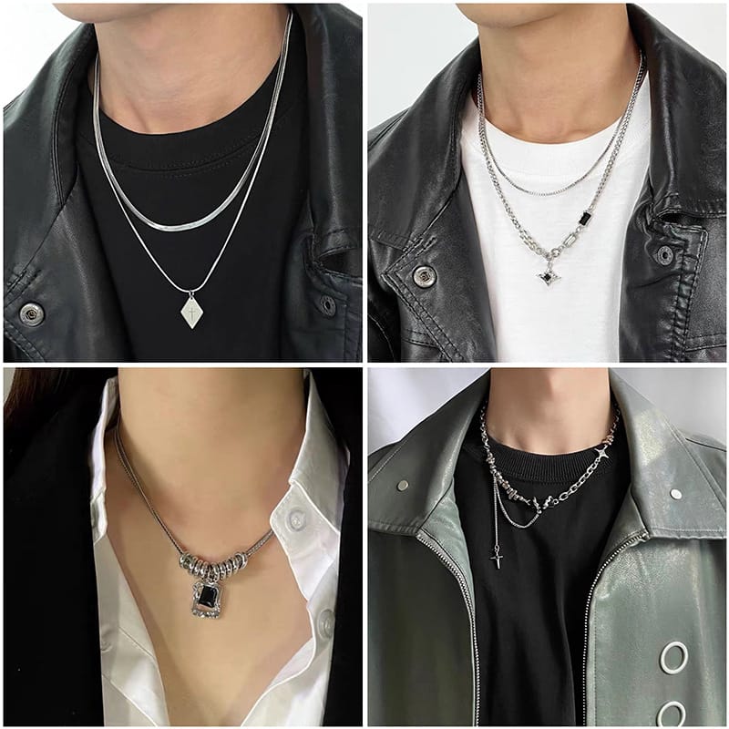 Cross zircon non-fading titanium steel necklace men's all-match high-end sense Cuban chain personality niche neck chain necklace
