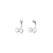 Abao S999 Pure Silver Bow Screw Earrings Korean Style Design Ear Piercing Simple Sweet Earrings Dropshipping
