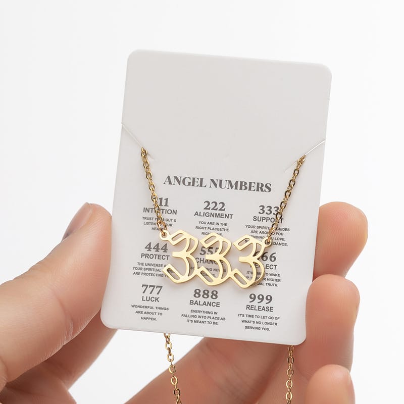 2024 Women's New Arrival Angel Lucky Numbers Pendant Necklace Fashion 000-999 Stainless Steel Vintage Necklace
