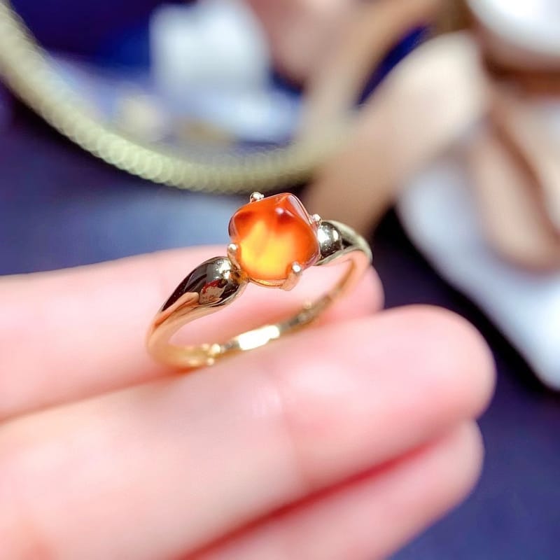 Sugar Tower Garnet 925 silver inlaid natural Finda garnet ring 