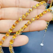 Fresh and simple natural citrine bracelet 925 silver women's bracelet 4 * 6mm colorful treasure wholesale