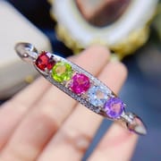 New arrival natural Duobao bracelet Garnet Topaz olivine amethyst color beautiful wholesale