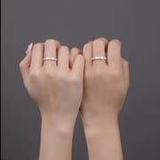 Po S999 Foot Silver Minimalist Gifting Ring Couple's Geometric Artistic Cold Temperament Niche Jewelry