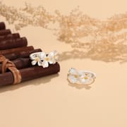 Po S999 Foot Silver New Chinese Gardenia Earrings Women's National Style Simple Fresh 2024 Explosive Earrings for Hair
