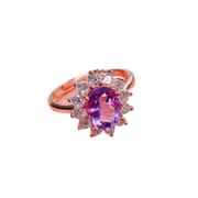Natural amethyst female ring open mouth style elegant send girlfriend 925 silver wholesale overseas supply inspection