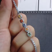 Color Sapphire Bracelet Natural Sapphire 925 Silver Jewelry Supply