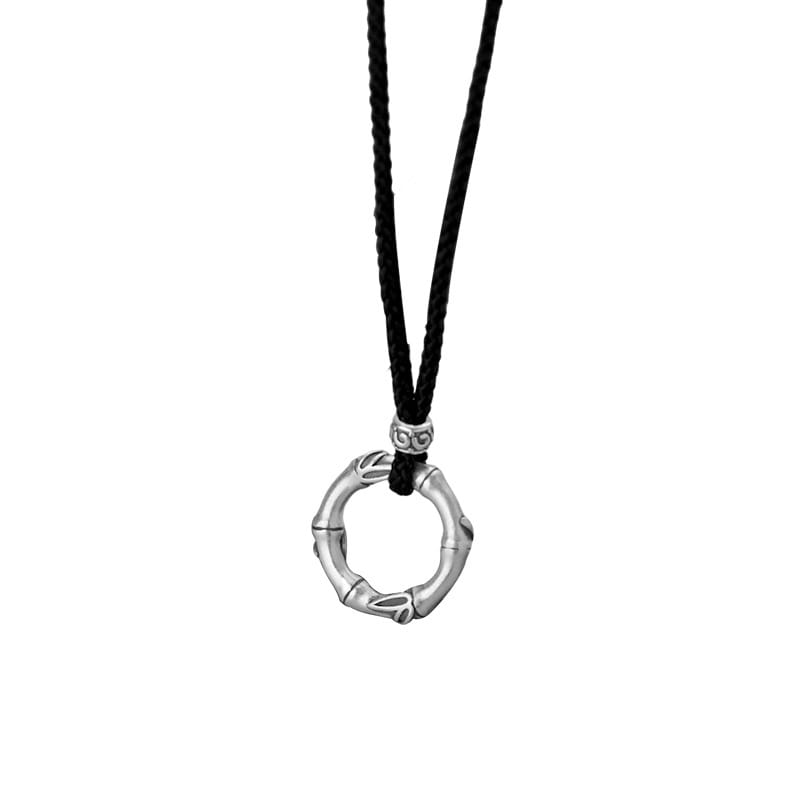 Po S999 Silver Slub Ring Necklace New Style Chinese Style Elegant All-match Elegant Niche Clavicle Chain for Hair