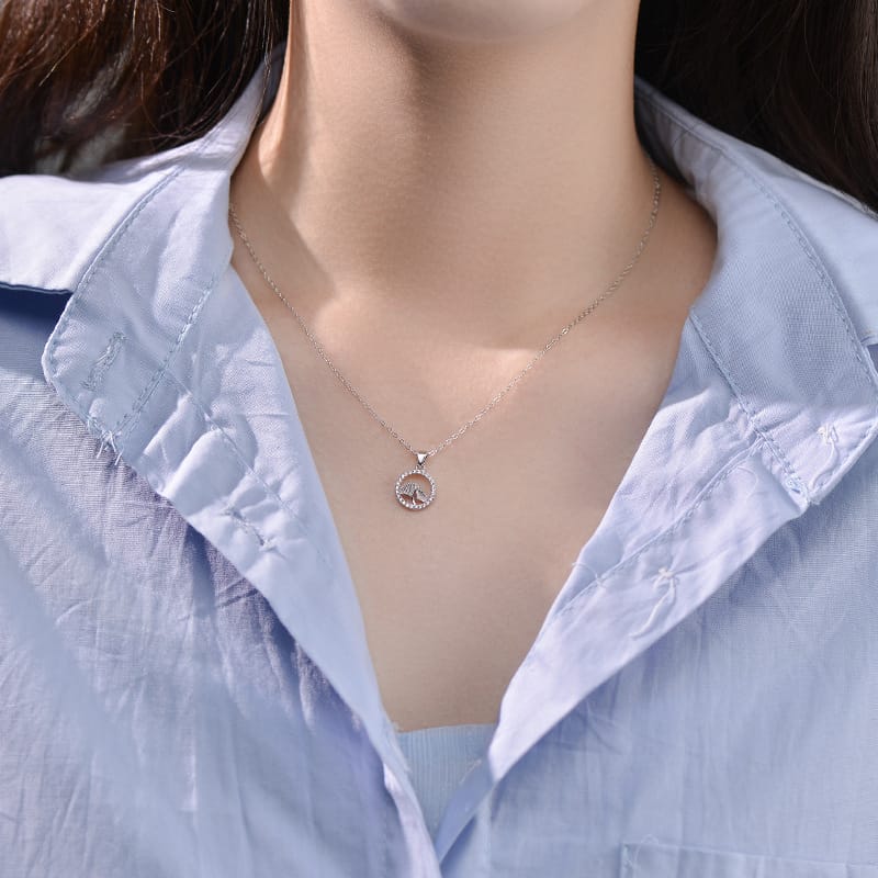 Aobao S999 full ginkgo leaf necklace women's exquisite diamond-embedded temperament design sense light luxury daily high-grade clavicle chain