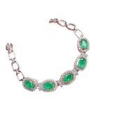 Emerald women's bracelet 925 silver inlaid natural emerald bracelet women's chain live supply wholesale