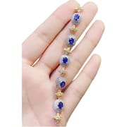Fashion New Simple Two-color Japanese Light Luxury DIY Inspection Natural Sapphire Bracelet 925 Silver Live Supply