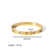 European and American-style light luxury bracelet six-pointed star buckle bracelet 18K gold stainless steel inlaid zirconium bracelet high-grade bracelet for women