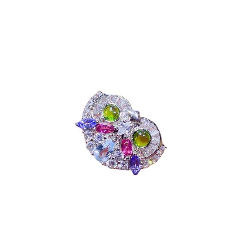 Natural diopside stone pink tourmaline Topaz ring female ring 925 silver wholesale tested