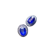 Sapphire stud earrings 925 silver women's natural sapphire has been tested one-piece delivery overseas supply wholesale