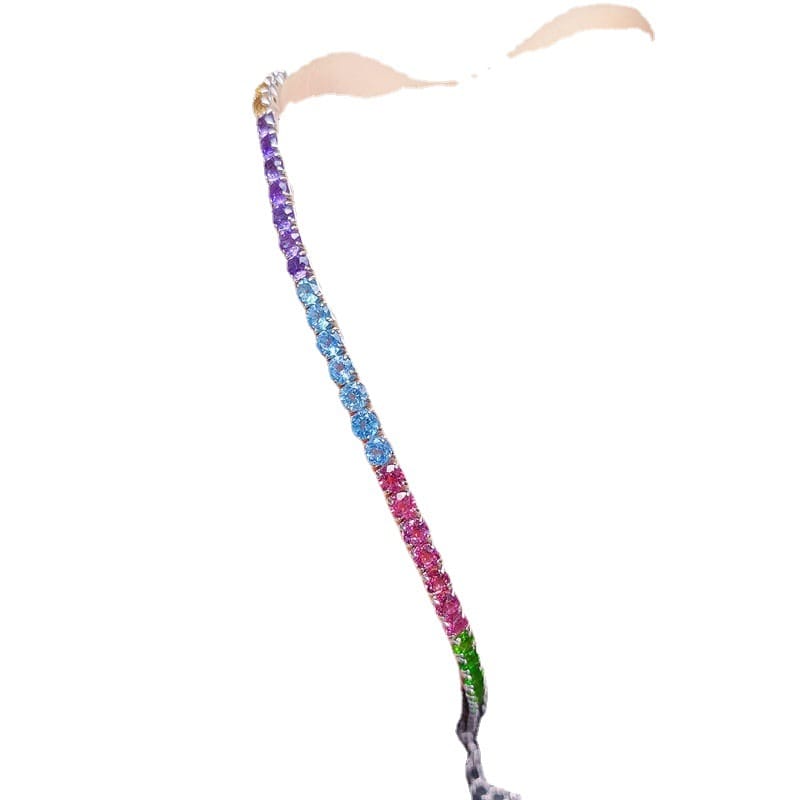 Small fresh natural color treasure bracelet full inlay personality 925 silver inlay ladies a generation of live supply