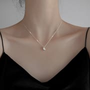 S925 Sterling Silver Necklace Vintage Fashion Elegant Simple Water Drop Pendant Women Necklace Clavicle Chain Jewelry Trendy