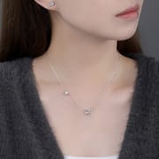 Original Po S999 Silver Small Whale Adventures Series suit Simple, Fresh and Clear Natural Clavicle Chain