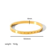 European and American-style light luxury bracelet six-pointed star buckle bracelet 18K gold stainless steel inlaid zirconium bracelet high-grade bracelet for women