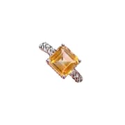 Natural citrine ring 925 silver inlaid color fresh 925 silver open mouth design gem tested