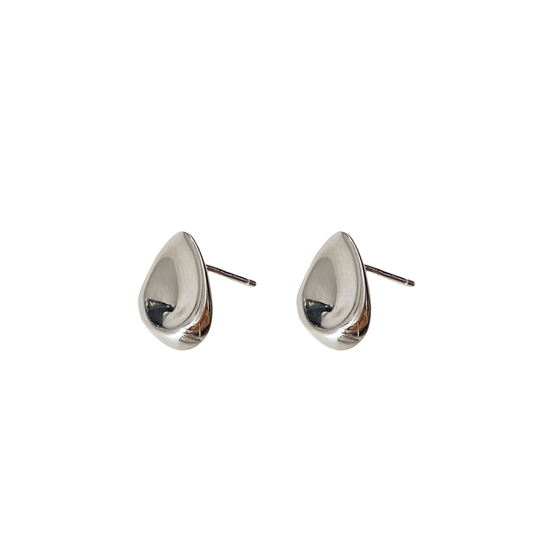 Cross-border Fashion S925 Sterling Silver European and American Design Gloosy Water Drop Earrings Distinctive Geometric Simple Earrings