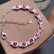 New burnt ruby bracelet style fashionable exquisite gem fire color good 925 silver ladies live supply