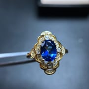 Natural Tanzan Blue Topaz ring strikes 925 silver manufacturing