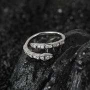 Fashion Personality S925 Sterling Silver Snake-shaped Zirconium Ring Women's Niche Design Alternative Open Simple Ring