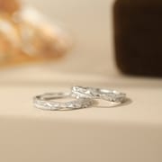 Po S999 Foot Silver Light Luxury Flash Sand Pair Ring Couple Pair Ring Valentine's Day Send Girlfriend Small Fresh Bracelet Hair