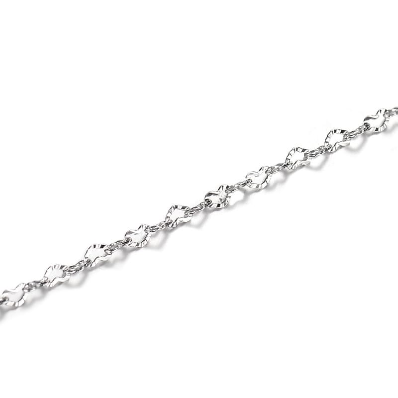 S999 Sterling Silver Necklace Women's Silver Chain Pendant-Free Clavicle Chain Love Chain Bare Chain Chopin Chain Overlapping Wear