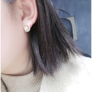 Sun Moon Star Freshwater Pearl Earrings Moon-shaped Zircon Earrings Japanese and Korean Simple Fashion Personality Earrings New