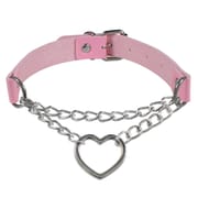 Cross-border Harajuku Heart-shaped Chain Collar Necklace Fashion Trend Leather Love Neck Chain Neck Chain Clavicle Chain