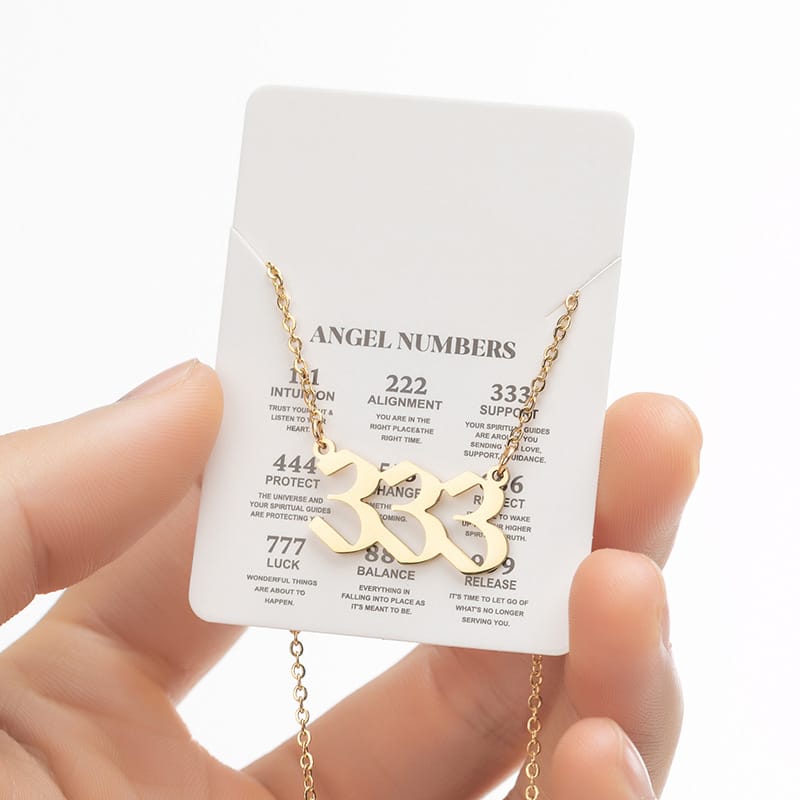 2024 Women's New Arrival Angel Lucky Numbers Pendant Necklace Fashion 000-999 Stainless Steel Vintage Necklace