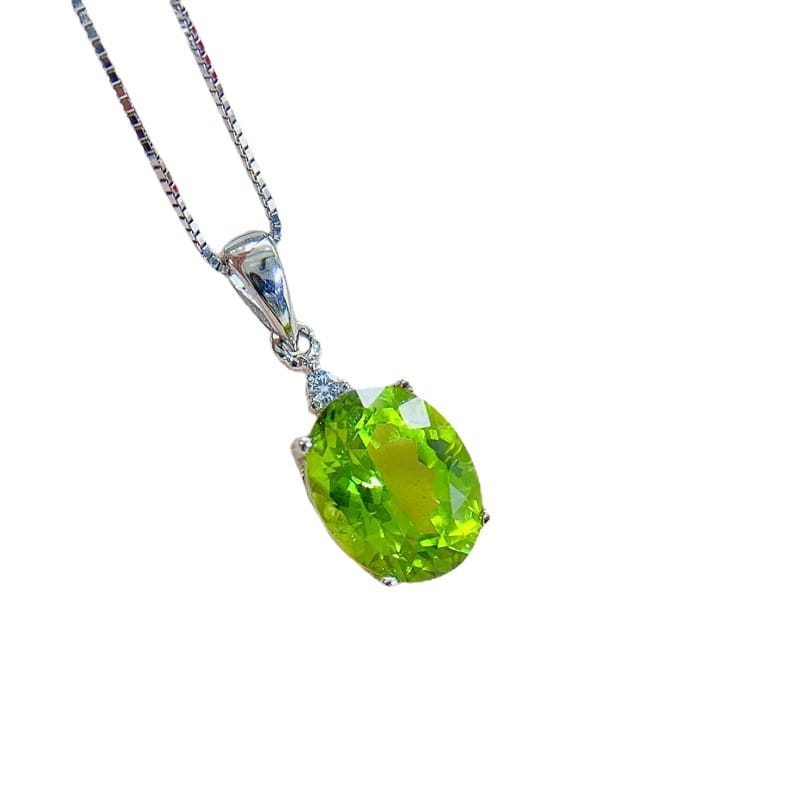 Simple New Fashion natural olivine pendant 8*10mm temperament pendant 925 silver ladies pendant batch