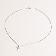 S925 sterling silver with zircon cross design necklace 