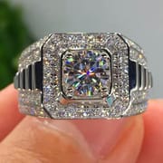 Cross-border explosions wish hot luxury temperament men's diamond ring micro-inlaid zircon ring jewelry for men and women
