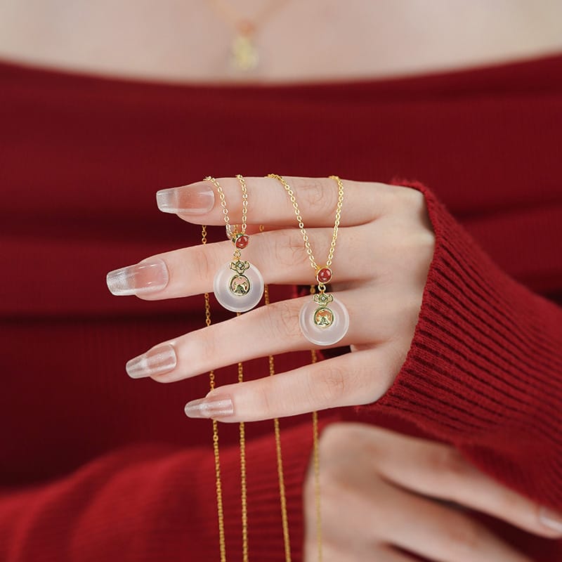 Po S999 Foot Silver Zodiac Necklace Red Birth Year Fortune Safe Simple Clavicle Chain Gift Giving