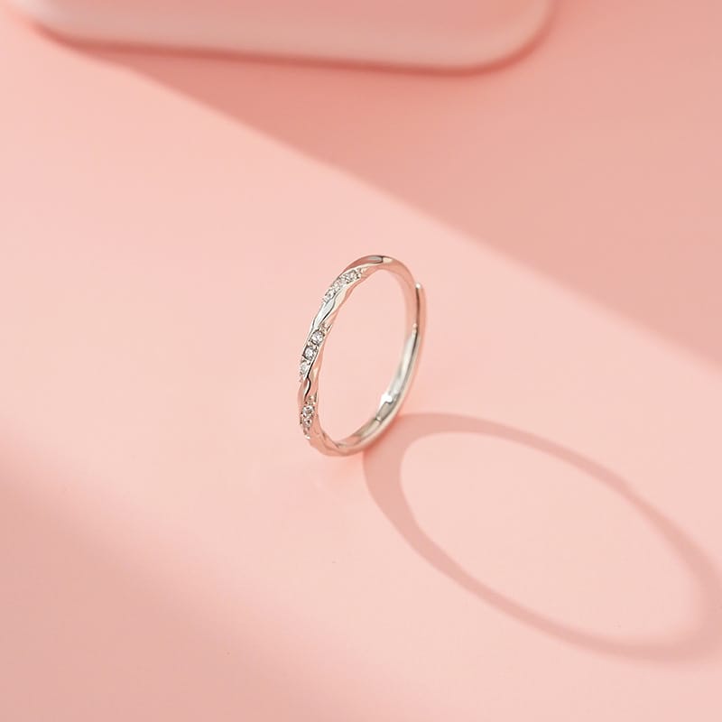 S999 Silver Mobius Ring Tanabata Valentine's Day Gift All-match Simple Niche Jewelry