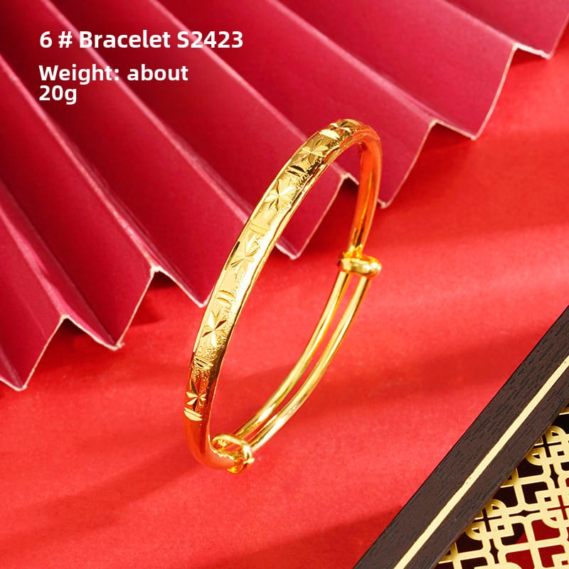 Shajin Bracelet Gymophila Ladies High-end Jewelry Imitation Gold Bracelet Long-standing Copper Bracelet Simulation Accessories