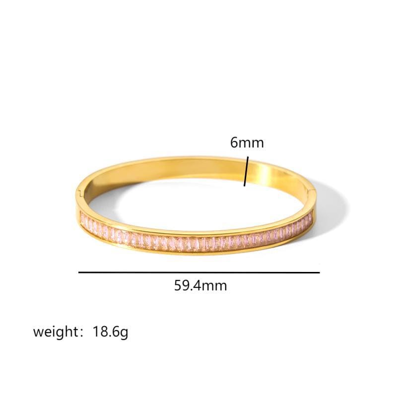 European and American-style light luxury bracelet six-pointed star buckle bracelet 18K gold stainless steel inlaid zirconium bracelet high-grade bracelet for women