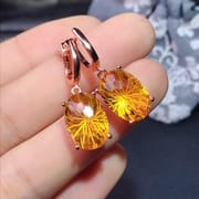 New fireworks topaz earrings 925 silver excellent Work inlay earrings wholesale a generation of hair