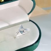 Aobao S999 pure silver elegant apricot leaf ring female autumn and winter atmosphere sense high sense adjustable ring generation hair
