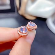 New lavender amethyst earrings 925 silver inlaid wholesale factory good work manufacturing ladies earrings