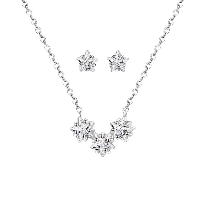 Po S999 Sterling Silver Small Star Women Necklace Light Luxury Niche Collarbone Design High-end Women's Gift Autumn and Winter New Style