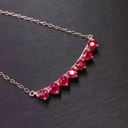 Fashion natural Ruby evening necklace 925 silver inlaid ruby with Row Women's clavicle necklace wholesale