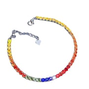 Fresh colorful sapphire bracelet 925 silver natural colorful sapphire bracelet 3*3 Women's bracelet one-piece delivery