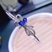 New natural sapphire bracelet 925 sterling silver women's beautiful detection live e-commerce pick-up